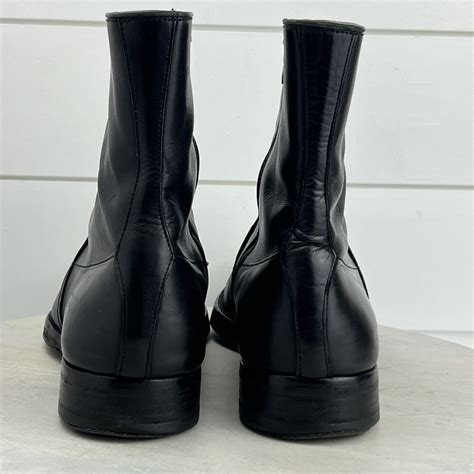 prada black leather side zip boots|prada snakeskin boots.